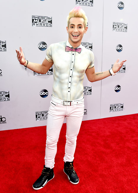 Ariana Grande's brother, Frankie J., wore a painted-on shirt and pastel pink pants at the 2014 AMAs.
